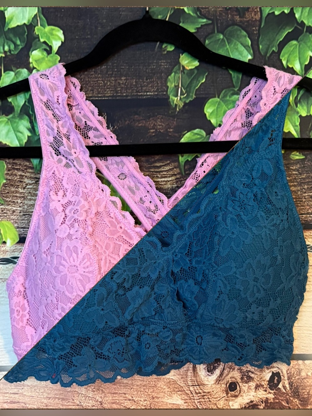 🌿5/$25 Lace Bralette x 2 - Pink & Teal